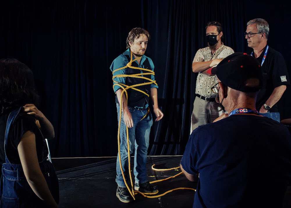 Will Bradshaw demonstrating a rope escape